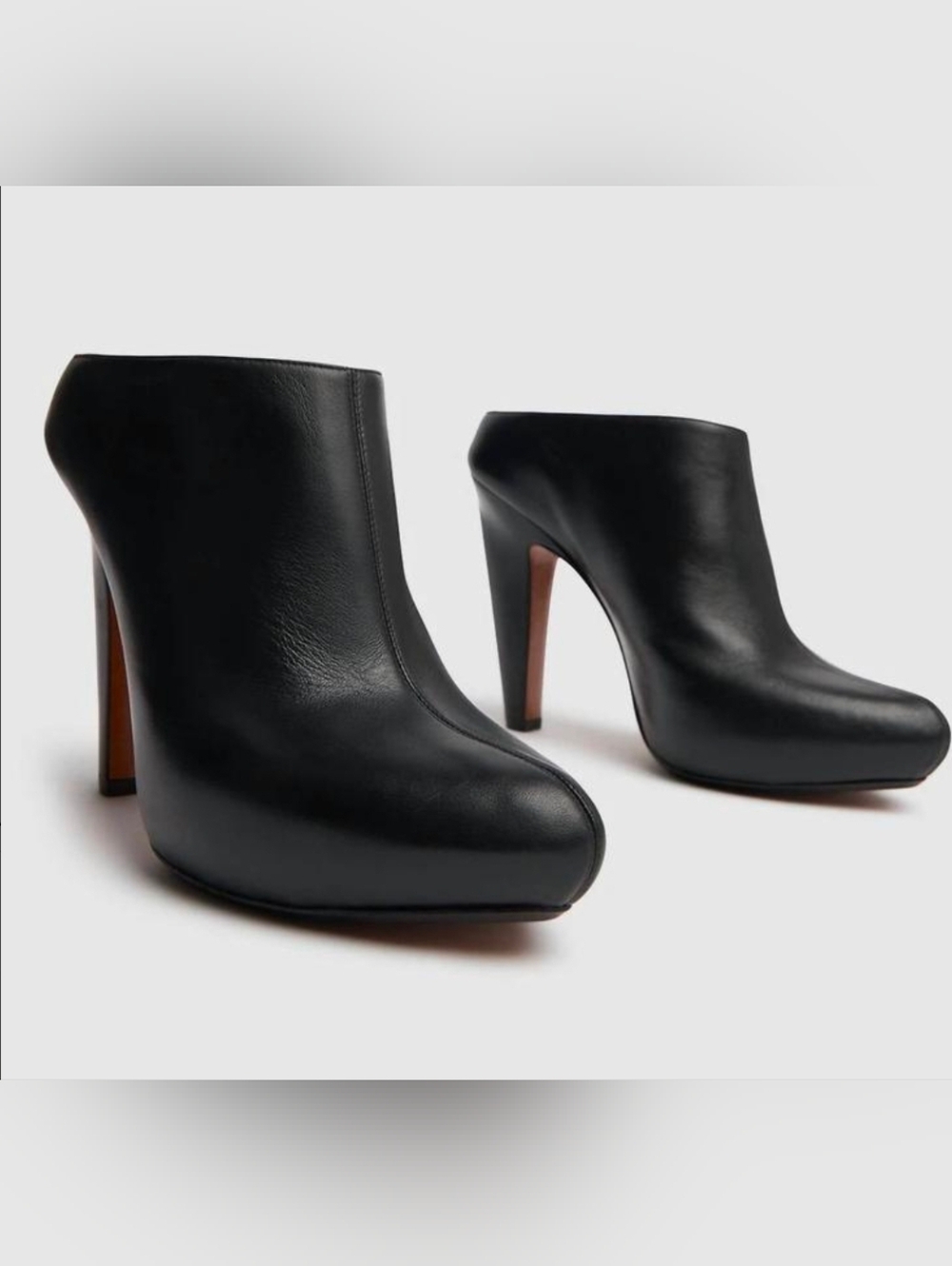Alexander McQueen The Edge Lambskin Mule |Bootie Black 40/US 10 Wide NIB $1190